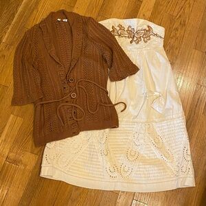 Anthropologie dress and cardigan set
